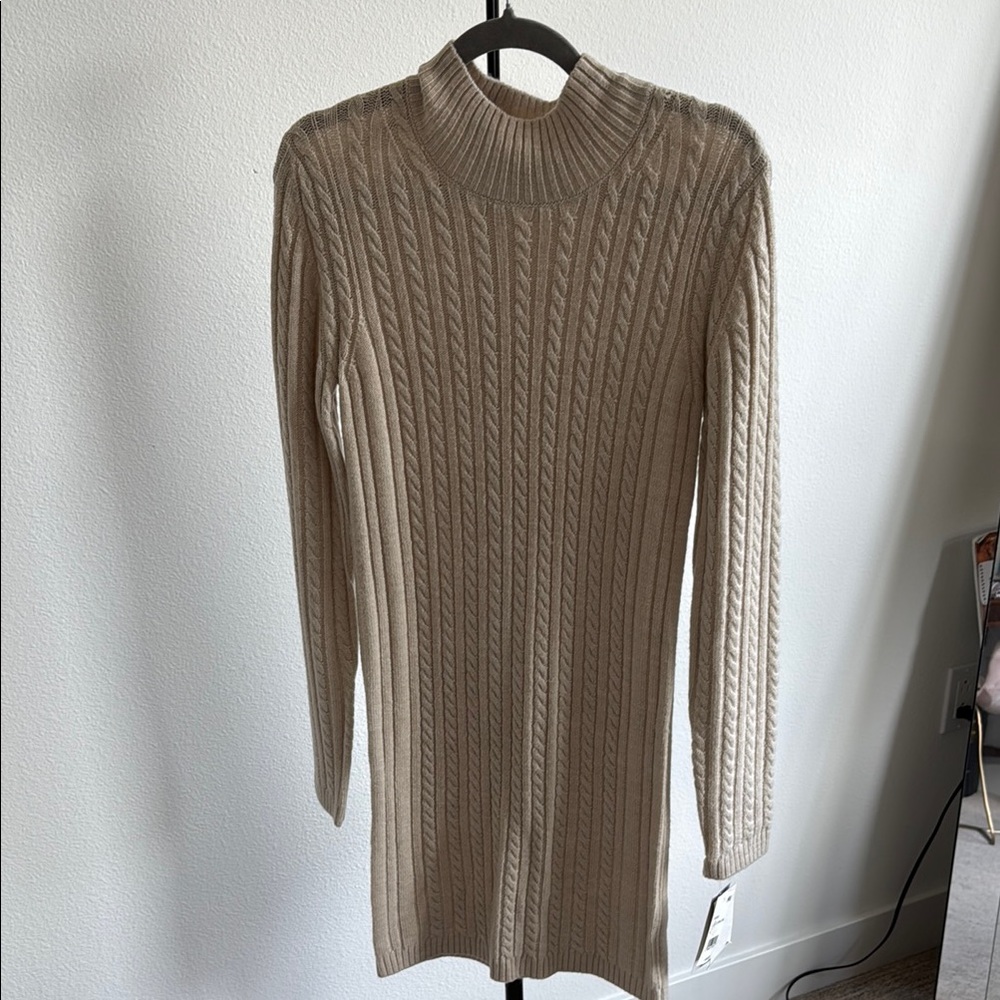 French Connection Cream Knit Sweater Dress